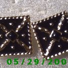 Gold n Black Clip On Earrings   D053