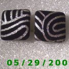 Black n Silver Clip On Earrings    D054