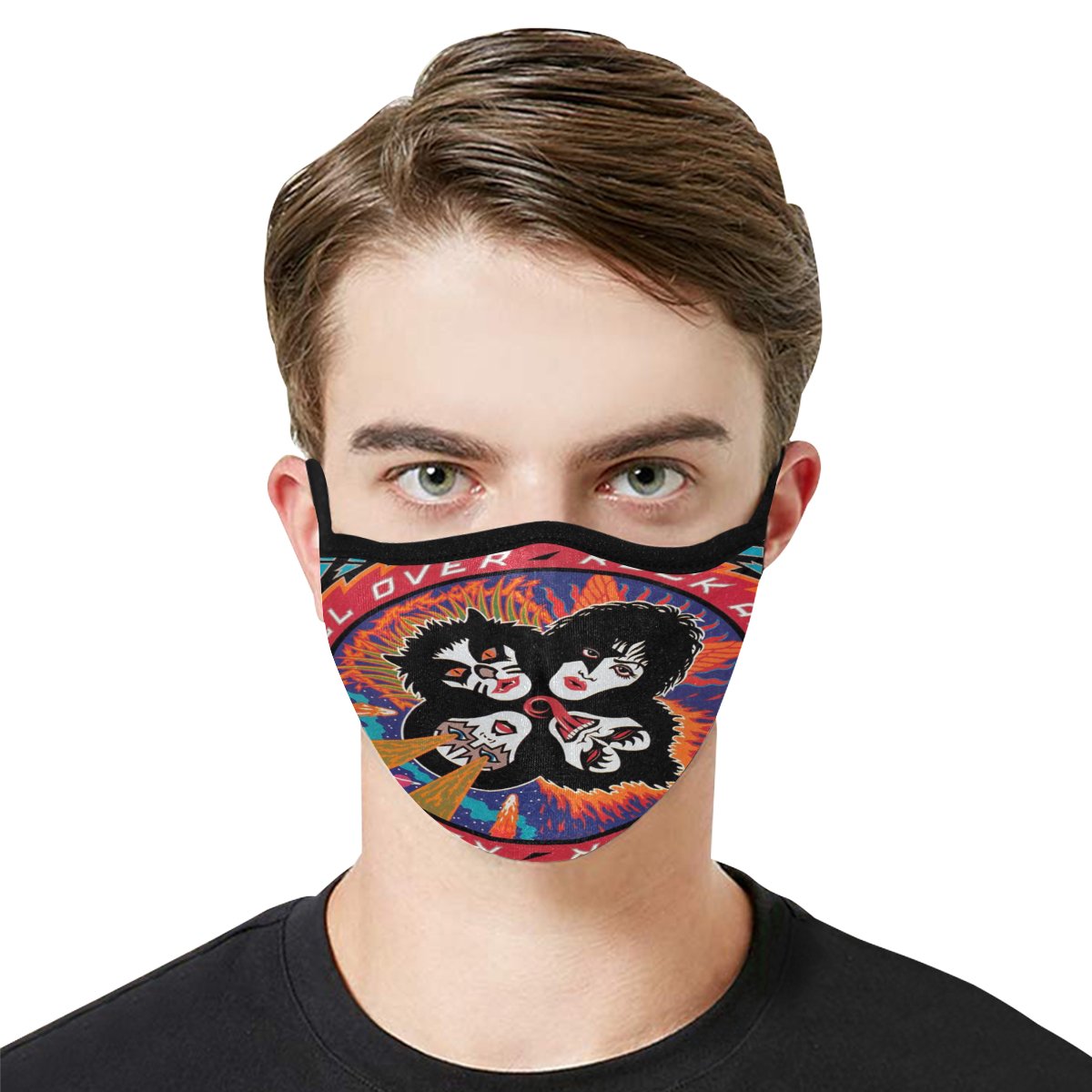 Kiss Rock Band Fabric Quality Face Mask, Cool Face Protection, Dust Cloth Comfortable, Reusable