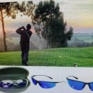 Golf Ball Finder Glasses Blue Lenses Sunglasses Black Frame Zipper Case Gift USA