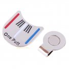 USA - Silver Golf Ball Marker Putting Alignment Tool with Magnetic Hat Clip