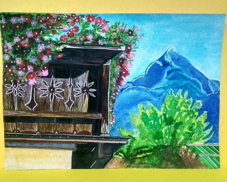 Life is better at the Cabin - Vintage Watercolor Painted Greeting Card