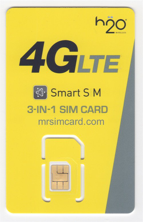 mrsimcard.com - H2O 3-in-1 Smart Triple SIM Card - Yellow