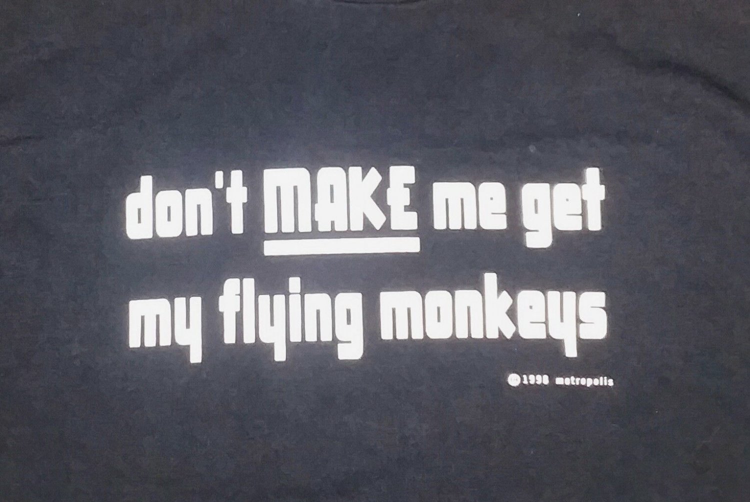vintage FLYING MONKEY FUNNY MAD WIZARD OZ t shirt L Large black