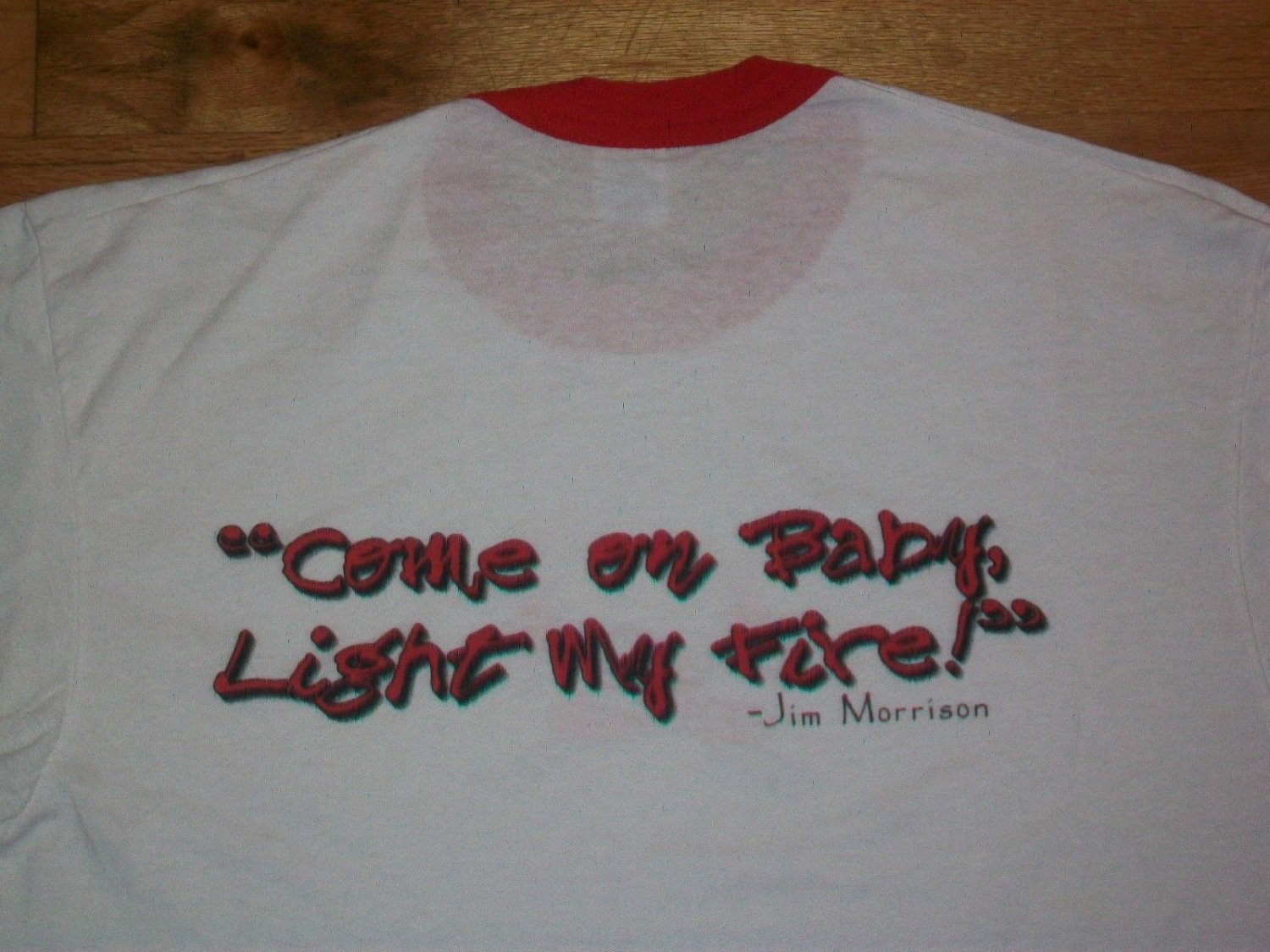 1998 THE DOORS QUOTE LIGHT MY FIRE FIREMAN ringer t shirt L 50/50 jim morrison