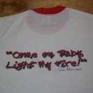 1998 THE DOORS QUOTE LIGHT MY FIRE FIREMAN ringer t shirt L 50/50 jim morrison