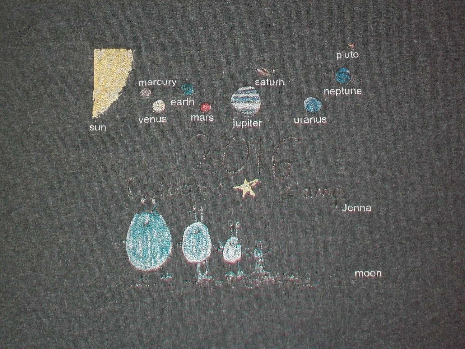 EARTH PLANET GALAXY UNIVERSE STAR SPACE gray t shirt M 50/50 camp outdoor