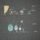 EARTH PLANET GALAXY UNIVERSE STAR SPACE gray t shirt M 50/50 camp outdoor