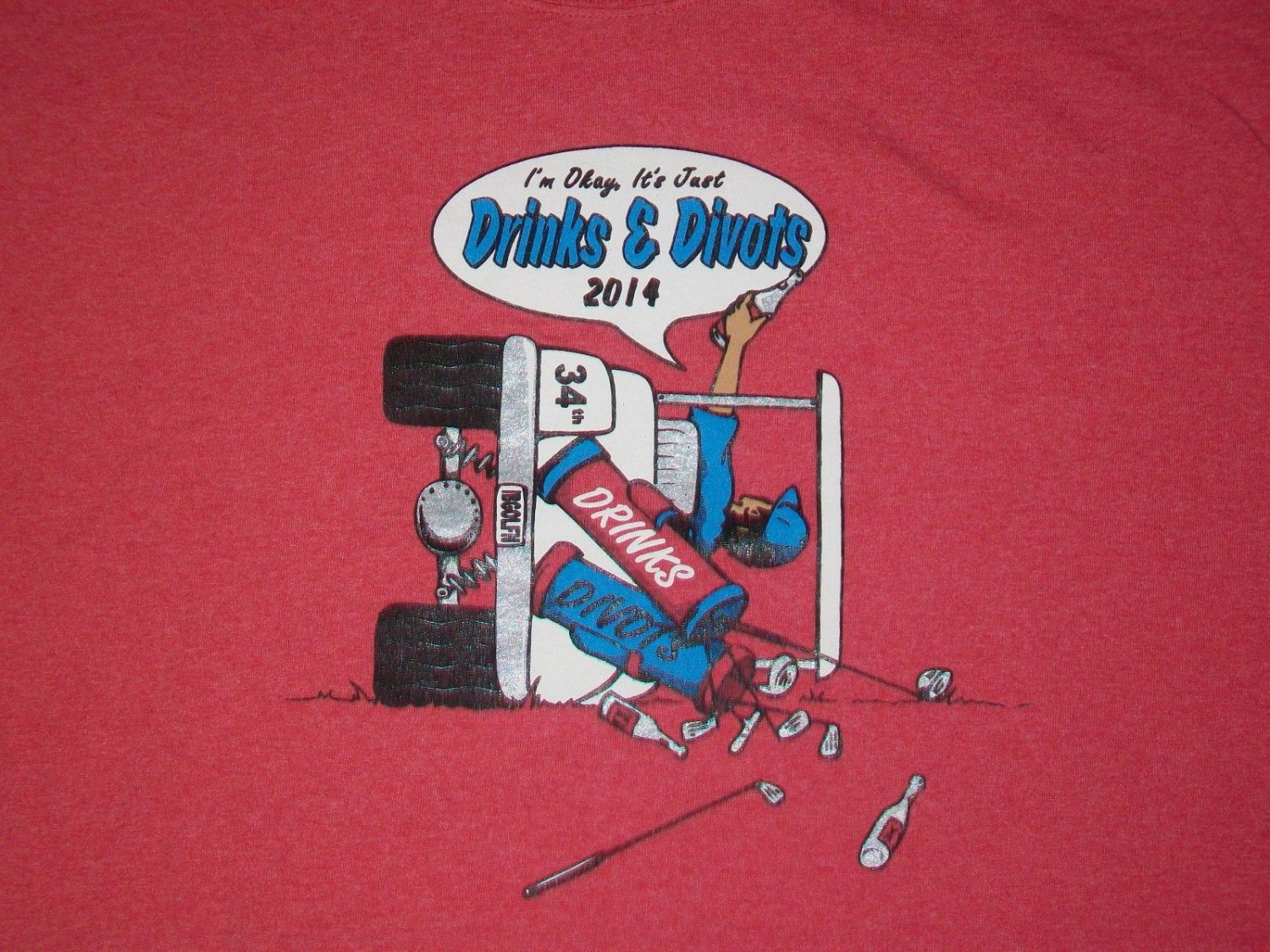 funny DRUNK GOLF TOURNAMENT t shirt 3XL NEW nwot 50/50 bar club beer party