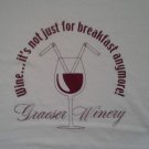 WINE NOT JUST FOR BREAKFAST t shirt M beer alcohol party funny