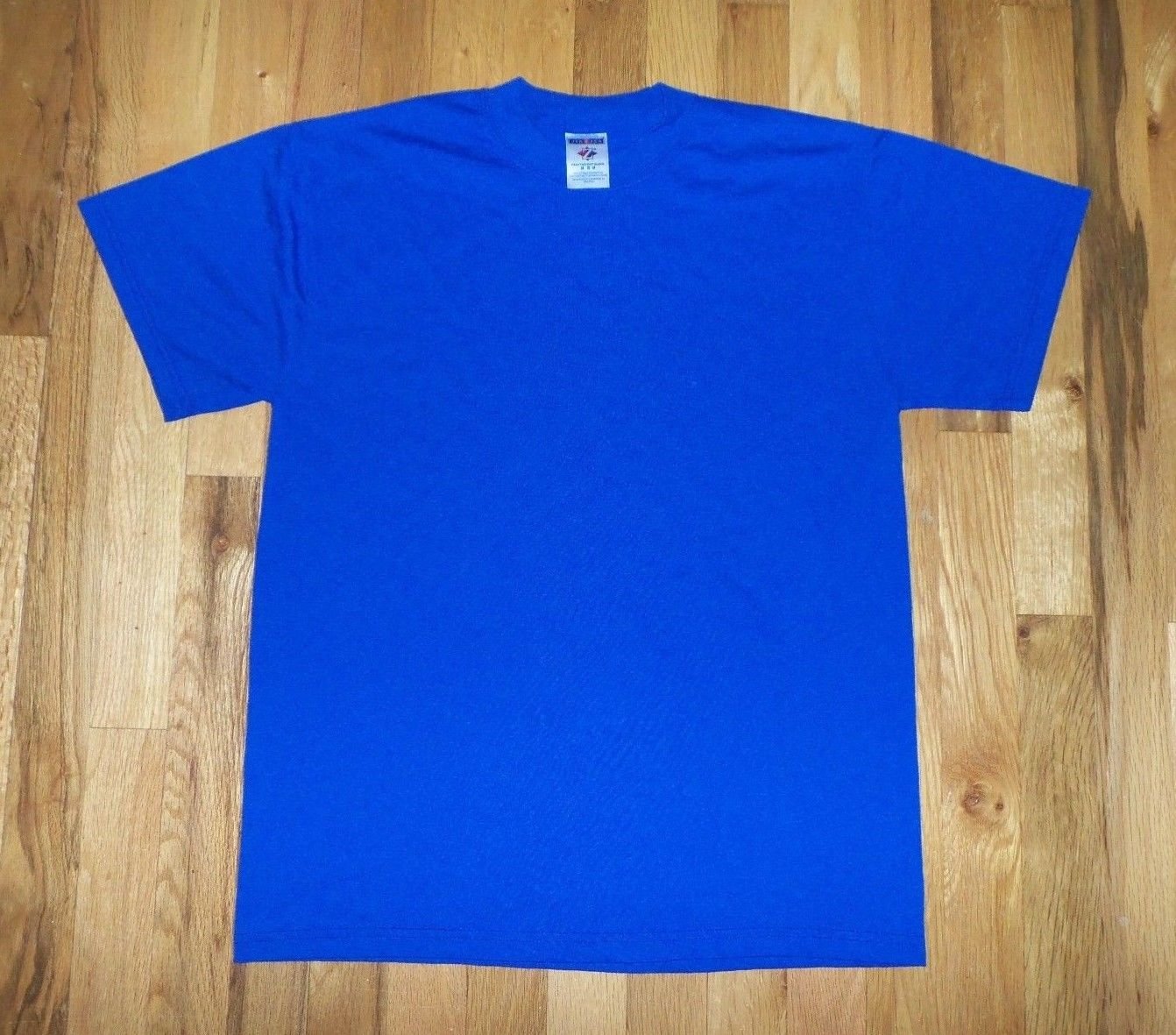 BLUE BLANK FRONT BACK SHIRT t shirt M NEW nwot 50/50 poly cotton