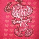 SNOOPY HAPPY DANCING LOVE HEART t shirt Petite women charlie brown peanuts