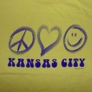 KANSAS CITY PEACE LOVE HAPPINESS SMILEY FACE SOUVENIR t shirt L summer fun