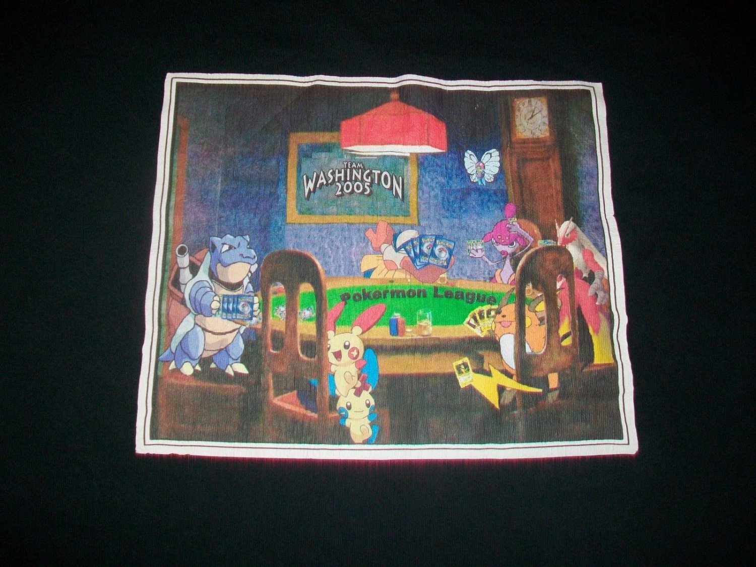 POKEMON PIKACHU BJ BINGO POKERMAN LEAGUE t shirt L card game chips party
