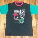 MALCOLM X ANY MEANS NECCESSARY AFRICA rare green sleeve red ringer t shirt L