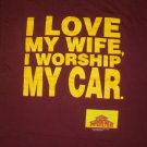 LOVE WIFE WORSHIP CAR chevy ford HOME IMPROVEMENT t shirt L corvette mustang