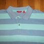NEW IZOD STRIPED BLUE BUTTON UP POLO shirt 2XL nwot fashion sytle