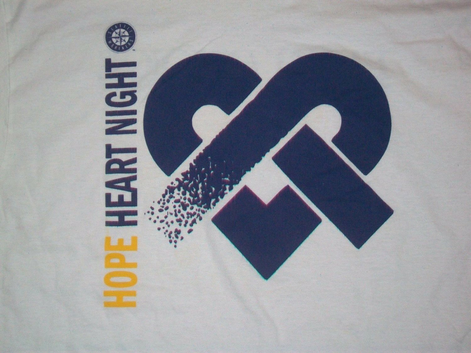 SEATTLE MARINERS M'S HOPE HEART NIGHT t shirt L NEW nwot seahawks sonics
