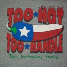 TEXAS LONE STAR FLAG CHILLI PEPPER TOO HOT t shirt M souvenir 04122019