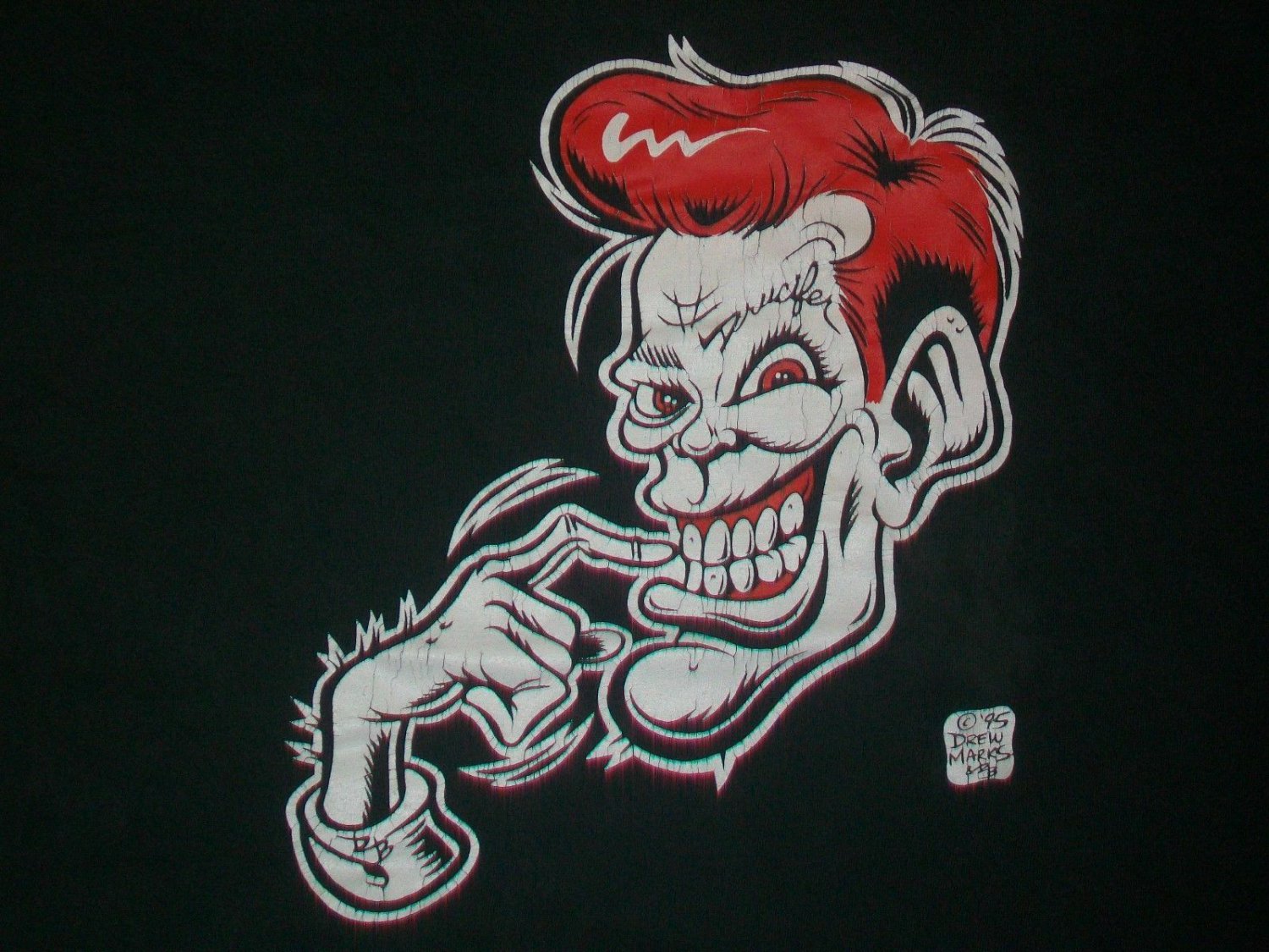vintage DRUCIFER PUNK ROCK GUITAR t shirt XL heavy metal trash