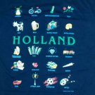 HOLLAND SOUVENIR TULIPS GOAT BEER JOINT blue t shirt L europe vacation 04052019