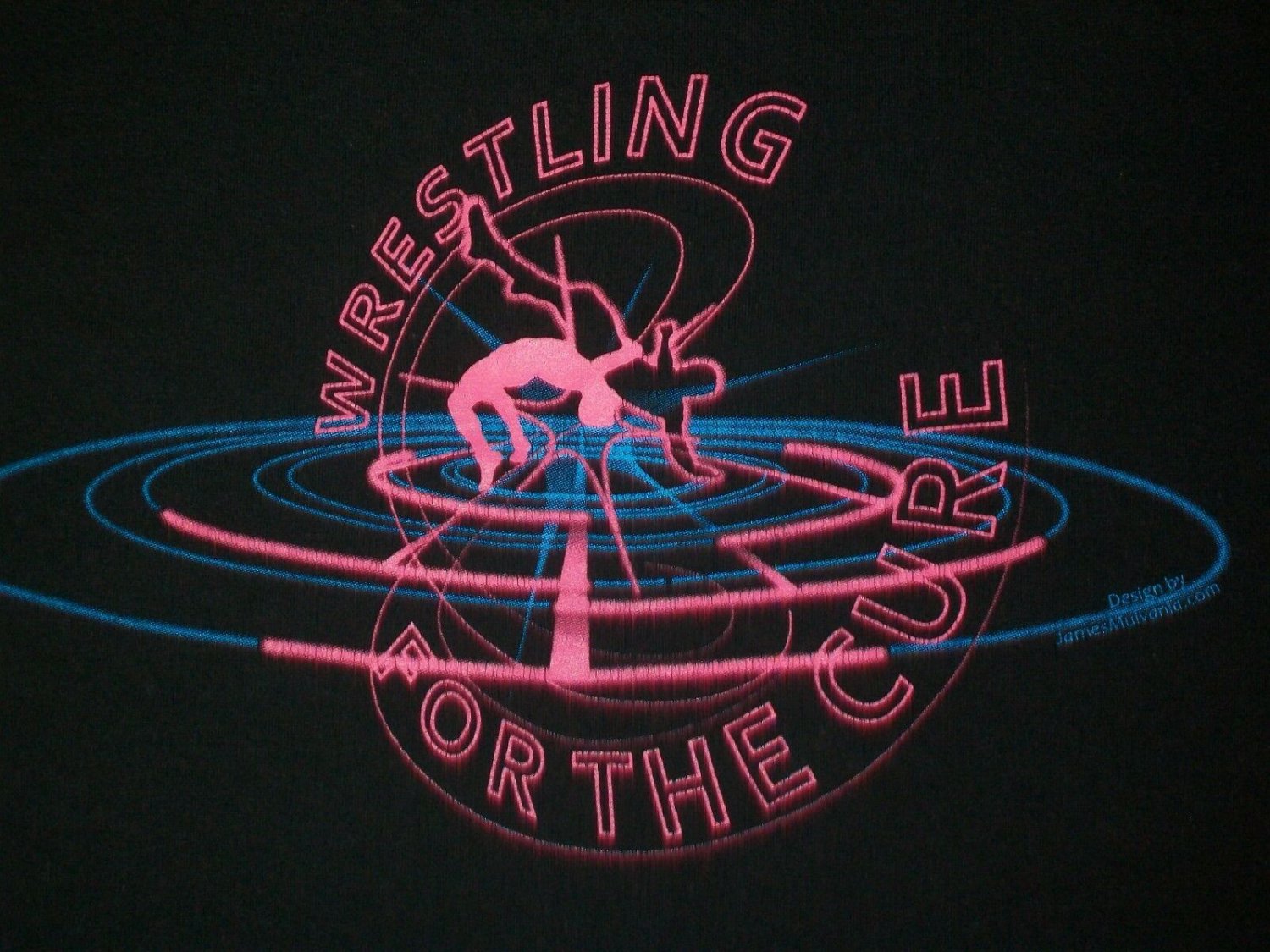 WRESTLING FOR THE CURE SUSAN G KOMEN black t shirt Small 50/50 pink 04082019