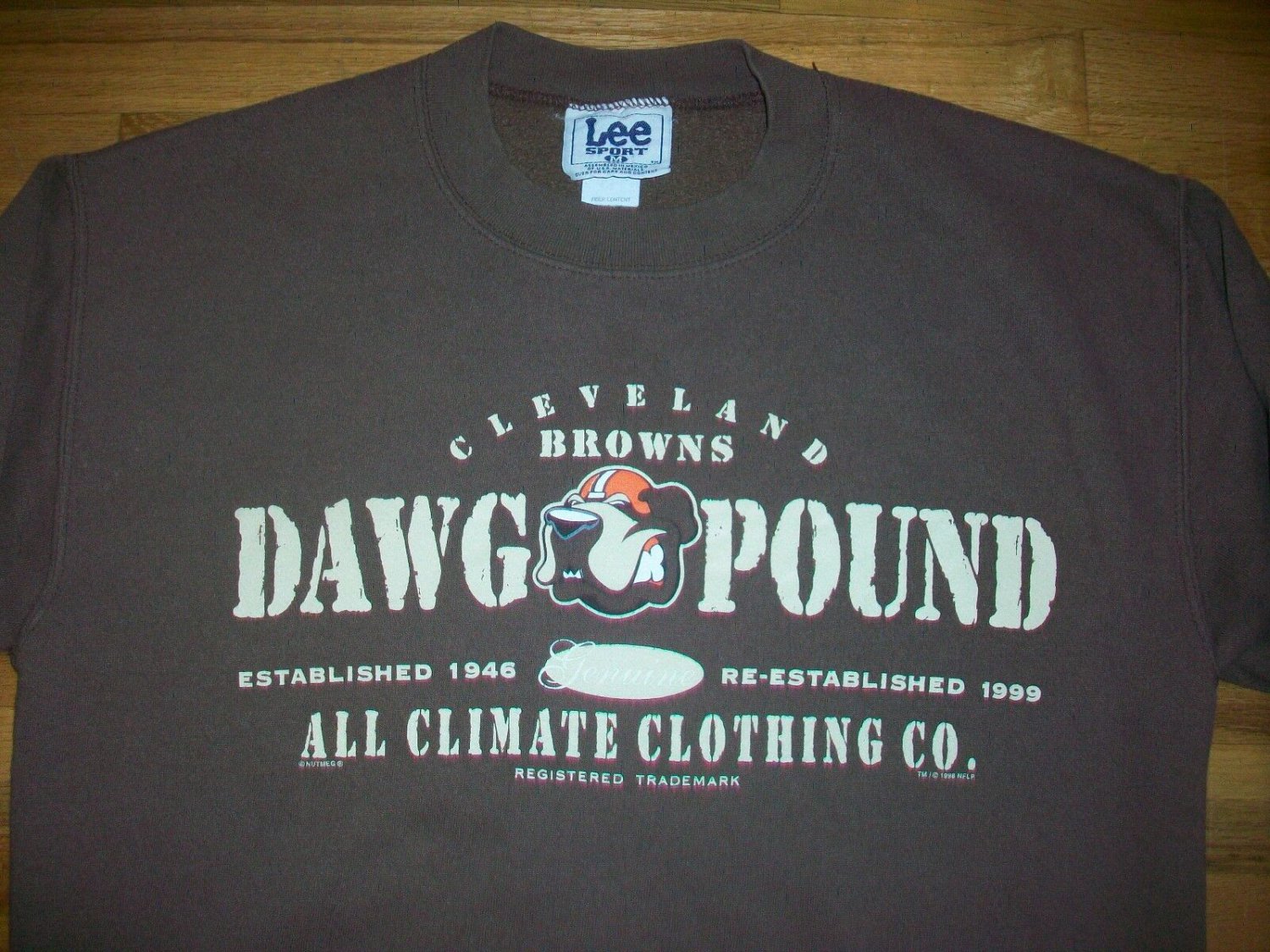vintage CLEVELAND BROWNS DAWG POUND RE-EST 1999 Sweatshirt M 50/50 NFL football
