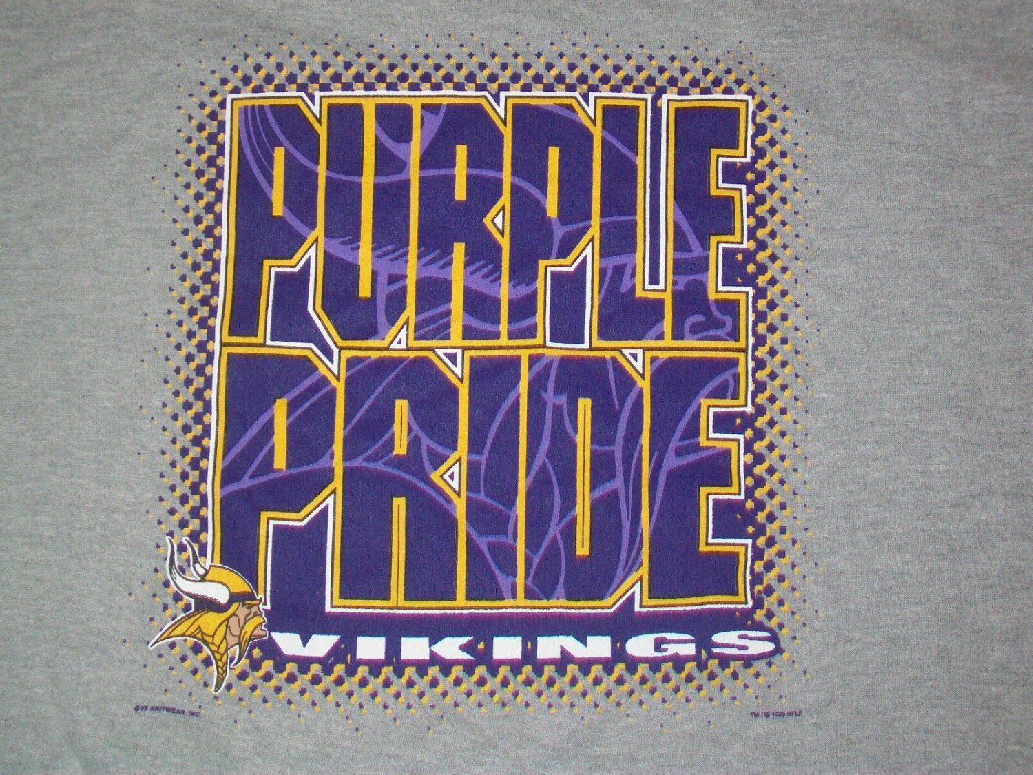MINNESOTA VIKINGS PURPLE PRIDE gray SWEATSHIRT XL 50/50 football shirt 04102019