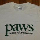 PAWS PEOPLE HELPING ANIMALS DOG PAW DOGGY t shirt M cat kitty pet 05022019