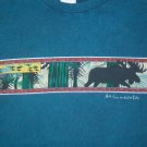 MINNESOTA ELK MOOSE STONE WASHED BLUE t shirt L souvenir animal 04142019