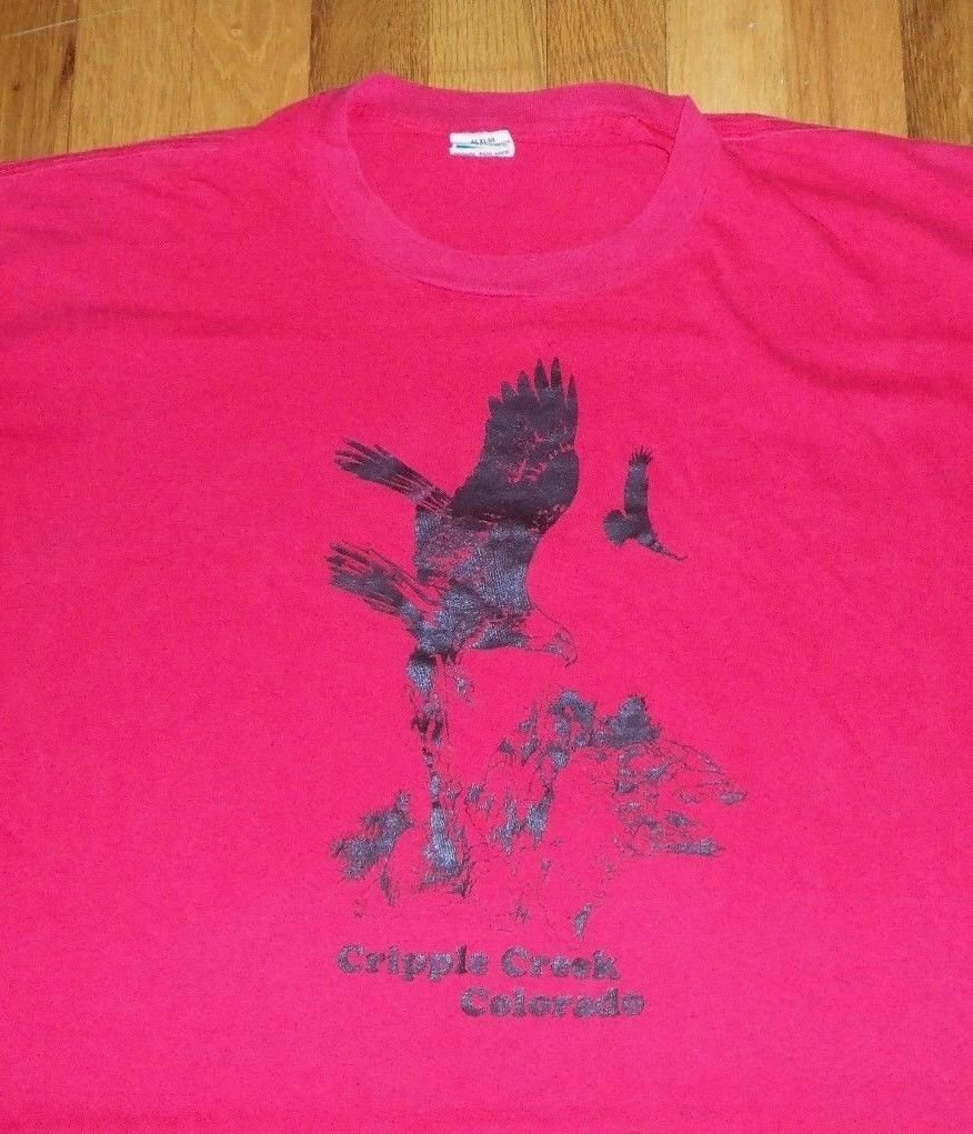vintage CRIPPLE CREEK COLORADO BALD EAGLE t shirt M souvenir denver broncos