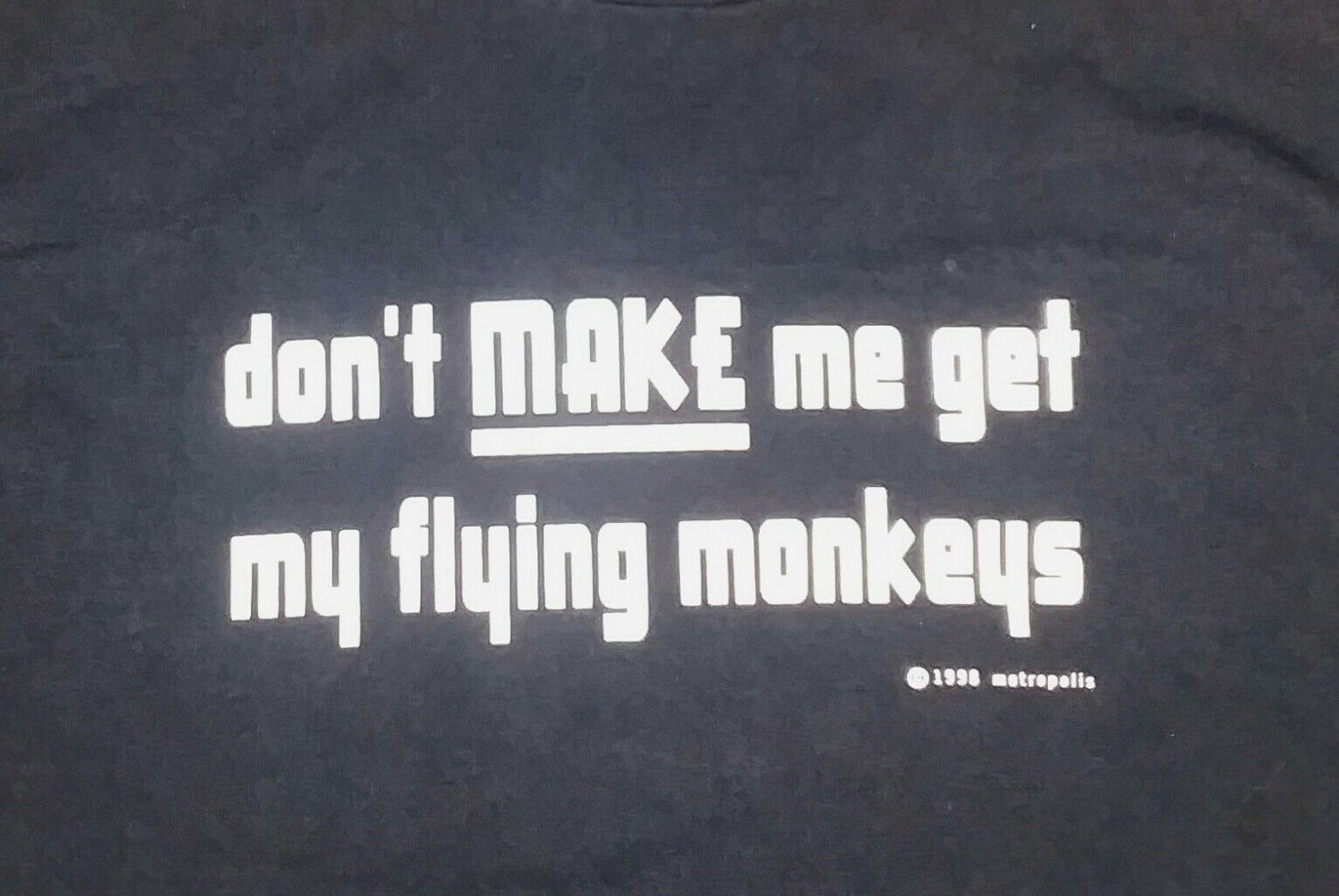 FLYING MONKEY FUNNY MAD WIZARD OZ black t shirt L Large 04212019