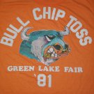 Country Fair 1981 Bull Chip Toss vintage t shirt M Medium 50/50 animal cow