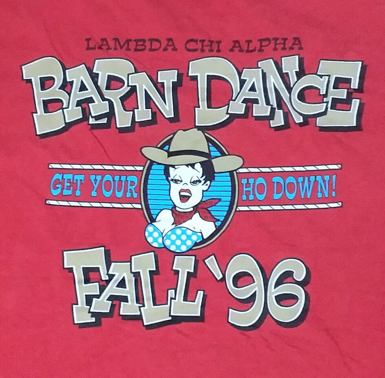 Square Dance College Frat party pin up girl red t shirt XL barn farm fun 072419