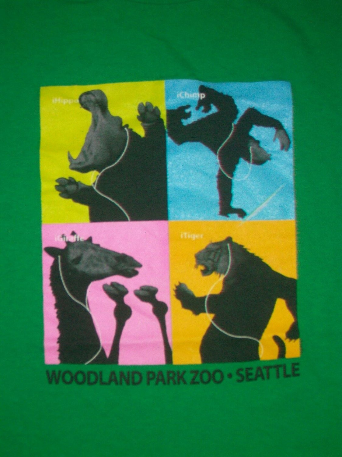 IPhone IPod Seattle Woodland Park Zoo vintage animal t shirt M hippo chimp ape