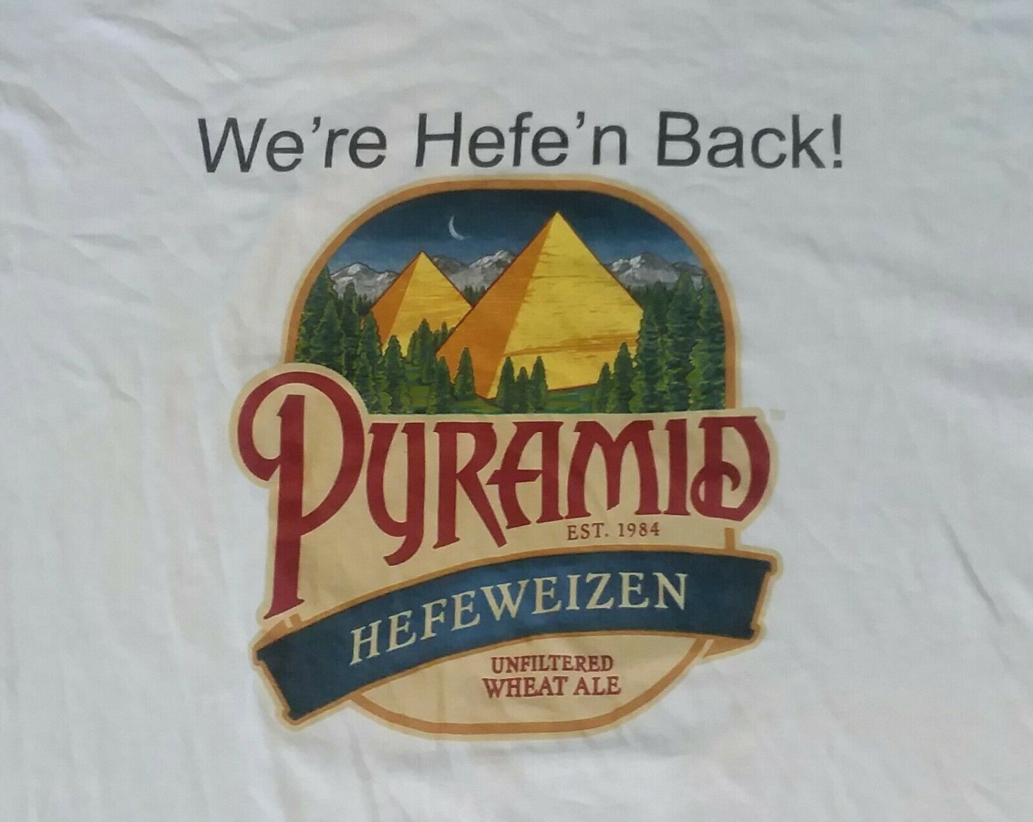 Beer Pyramid Ale Promo white t shirt XL New whiskey alcohol 08162019