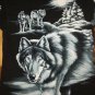 Snow White Wolf Mountain animal dog t shirt L tie dye outdoor 08172019