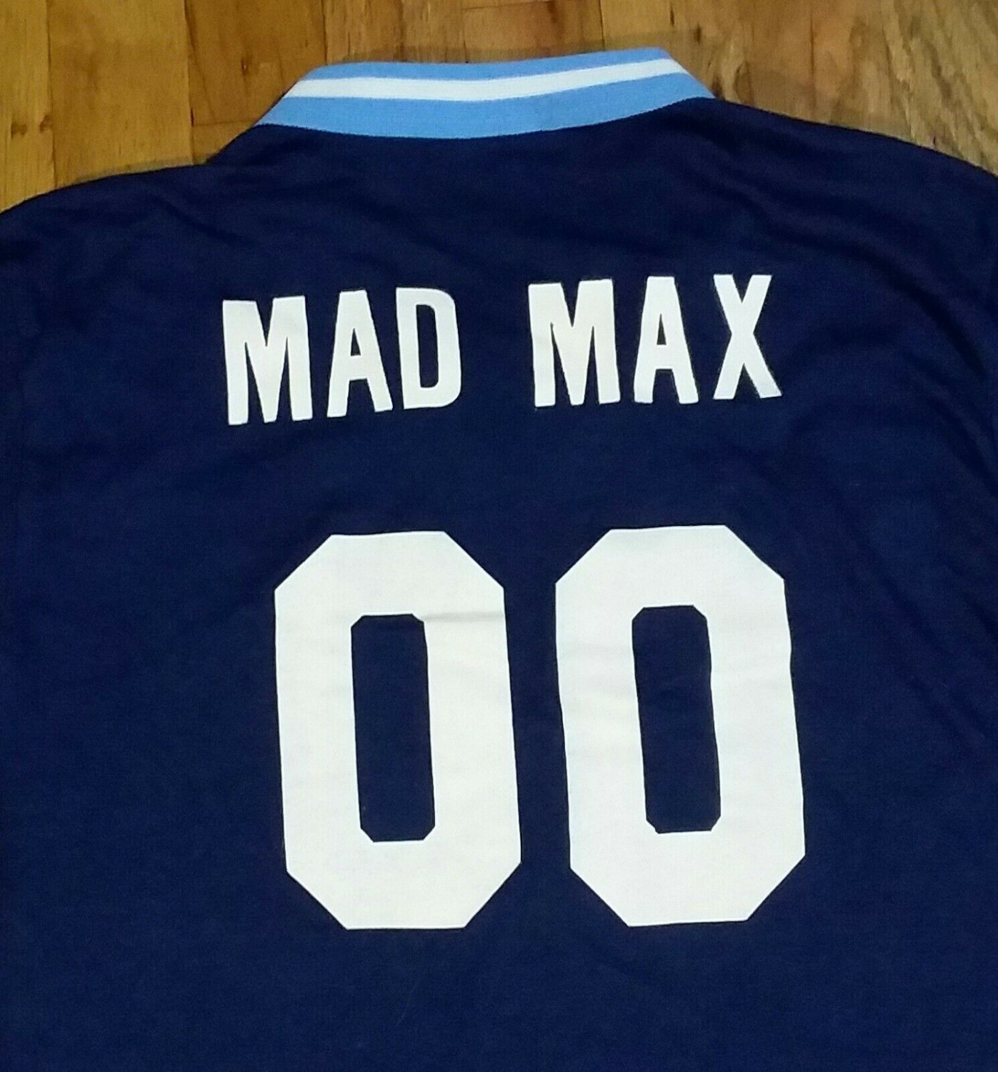 Mad Max Baseball softball Jersey Arbys vintage ringer t shirt L 50/50 college