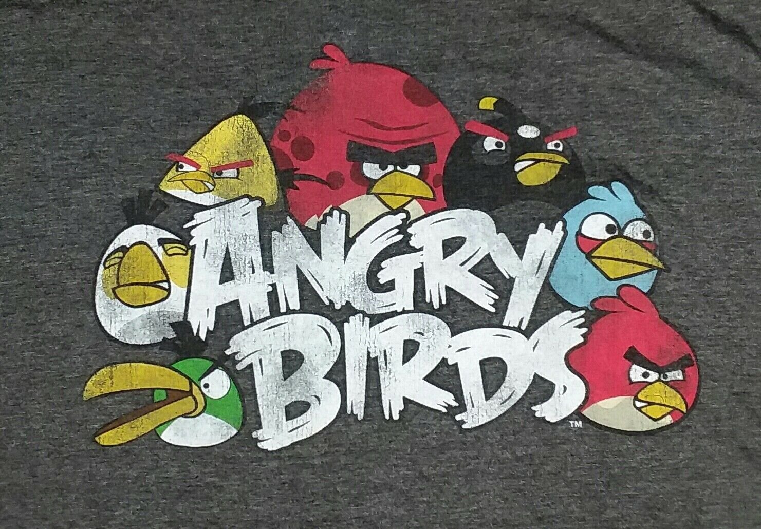 Angry Birds Video Game gray t shirt XL NEW X-Large 08152019