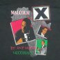 Malcolm X Any Means Neccessary Africa rare green sleeve red ringer t shirt Large