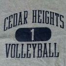 Volleyball CEDAR HEIGHTS #1 vintage gray t shirt L school sports football 081119
