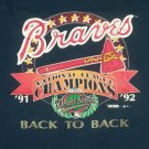 Atlanta Braves Back 2 Back World Series Champions vintage t shirt XL X-Large A3