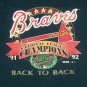 Atlanta Braves Back 2 Back World Series Champions vintage t shirt XL X-Large A3