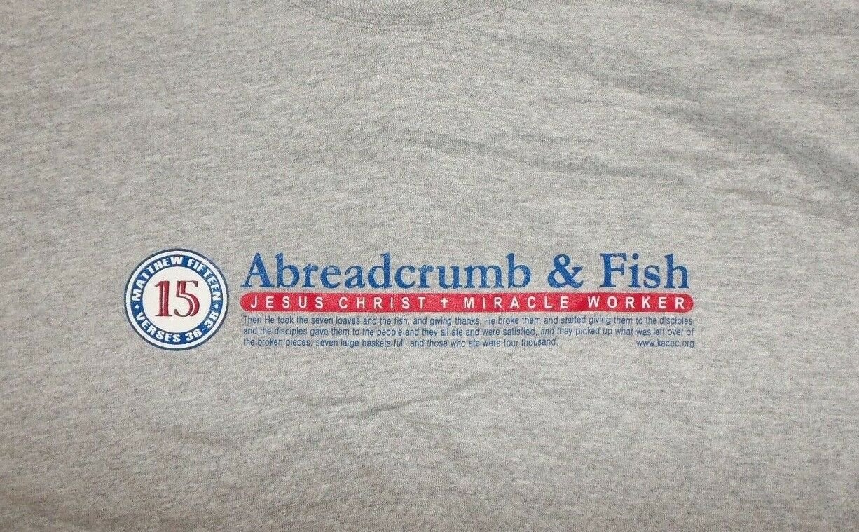 Jesus Christ MATTHEW 15 Abreadcrumb And Fish Life t shirt M abercrombie fitch