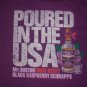 Raspberry Schnapps Poured In USA purple t shirt L 50/50 bar party bartender