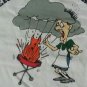 BAR-B-QUE BBQ BAR-B-Q Dad Where There's Smoke white t shirt M summer fun 091619