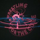 Wrestling Cancer For The Cure Susan G Komen black t shirt Small 50/50 pink 0924