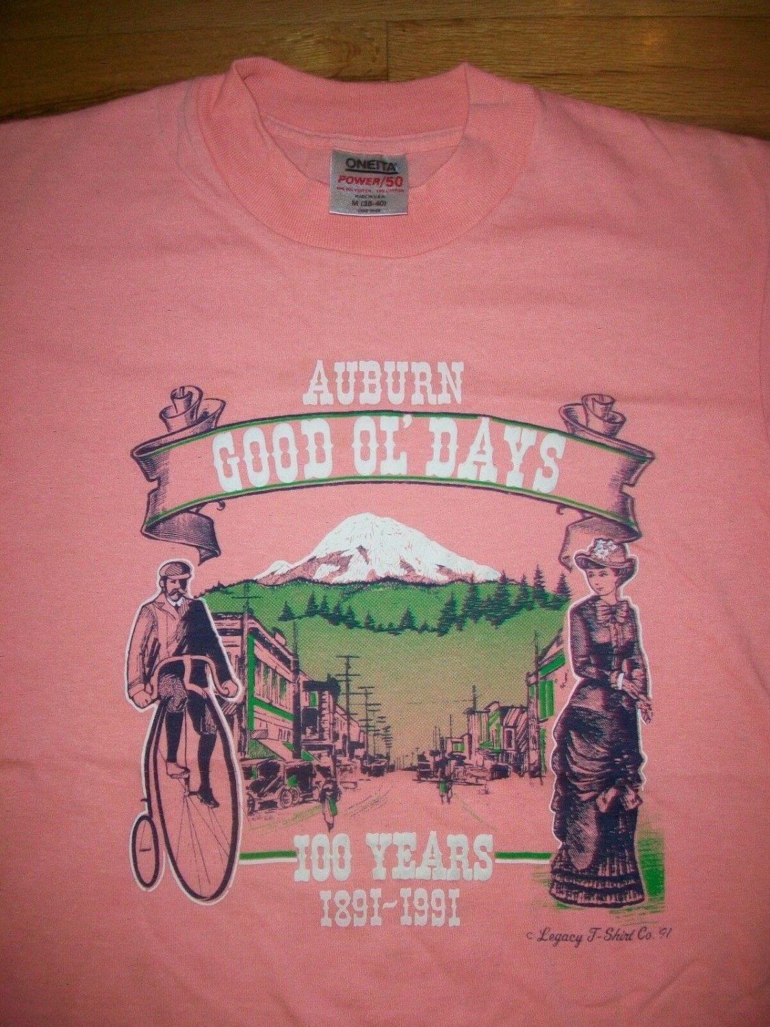 festival fair Auburn Days 100TH Anniversary vintage pink t shirt M 50/50 100919