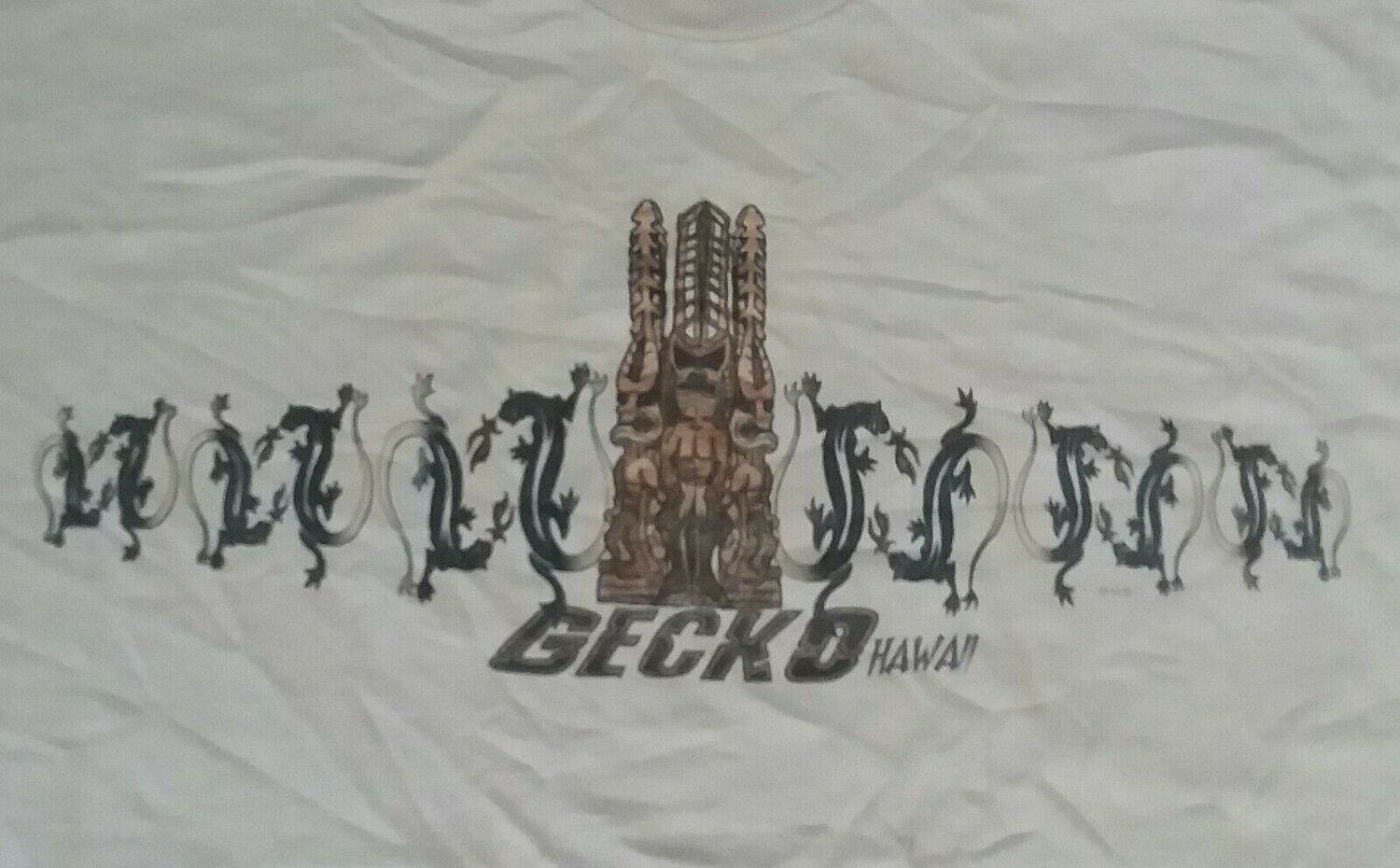 Gecko Hawaii Tiki lizard vintage t shirt XL Souvenir reptile surf skateboard 106