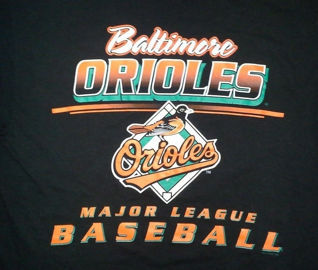 Baltimore Orioles Baseball Team vintage black t shirt L cal ripken jr 08162019